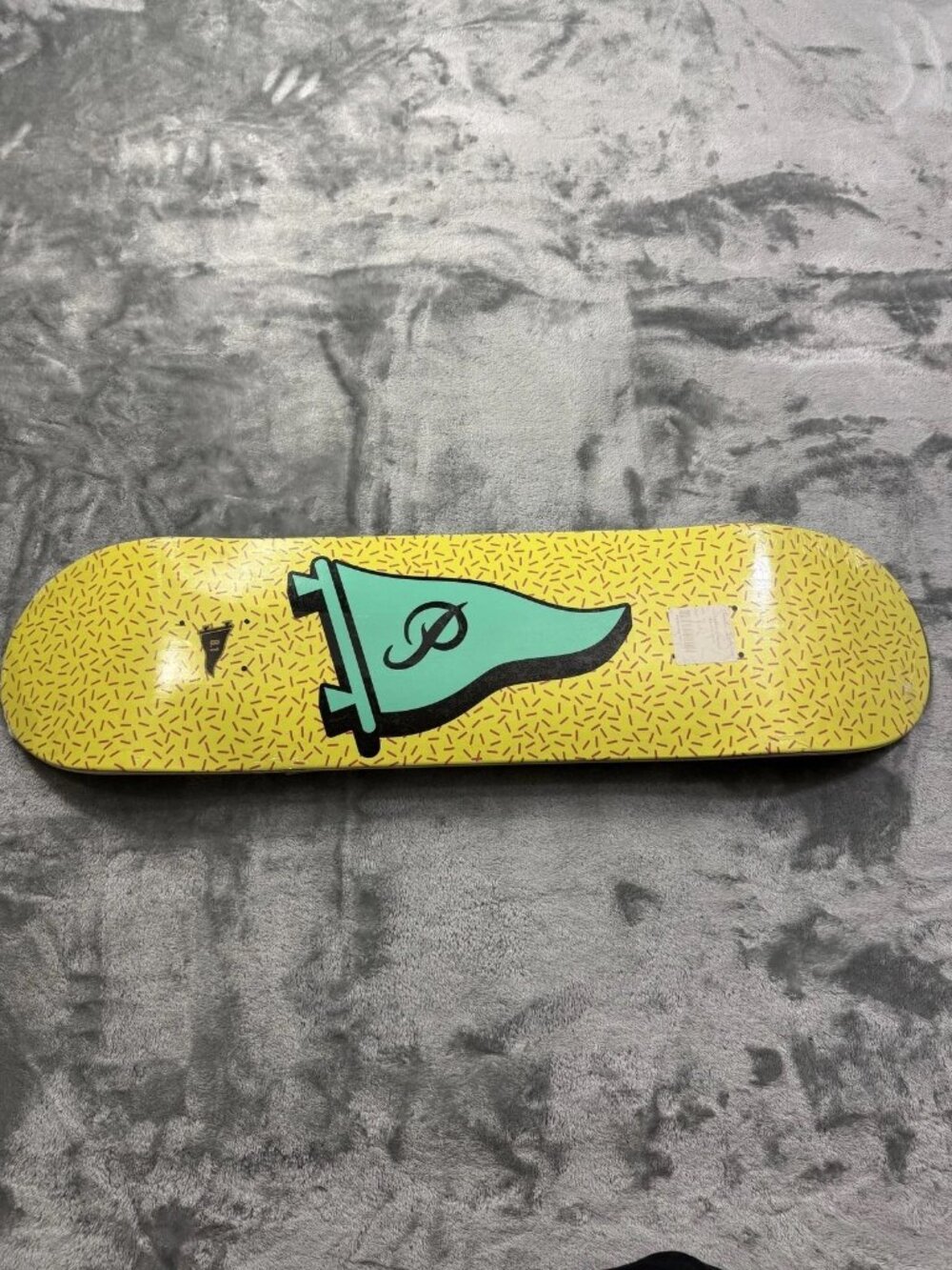 New Primitive Retro Pennant Yellow Skateboard Deck 8.1 Multi Art Graphic Street